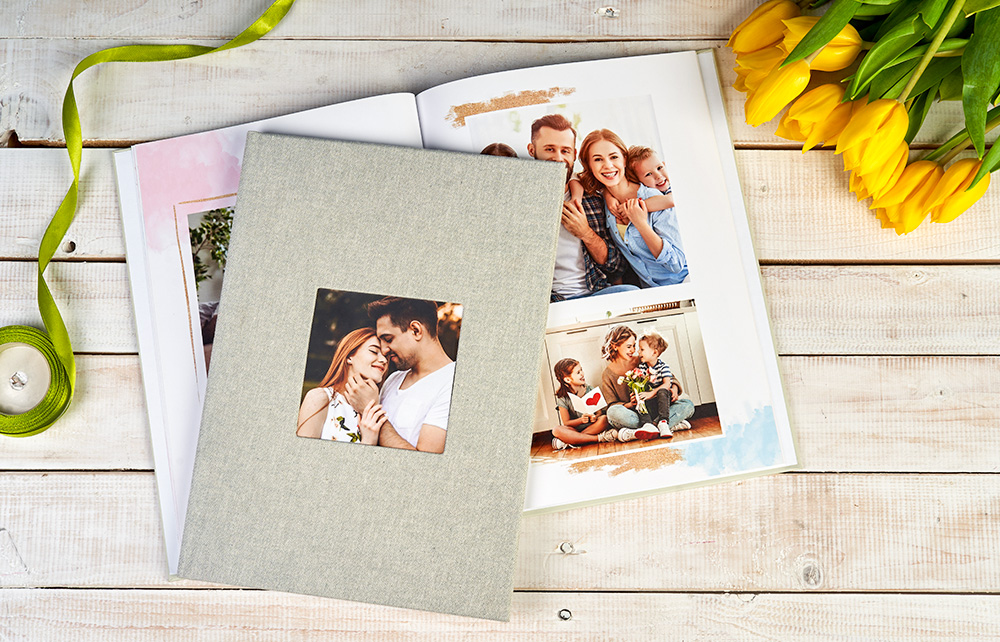 Photo Book Deluxe: Eco-leather or textile fabric hardcover